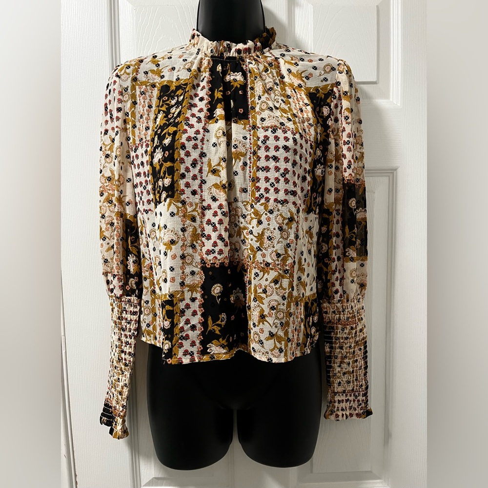 BB Dakota by Steve Madden Floral Patchwork Blouse